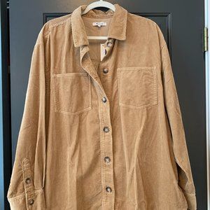 NWT Madewell Corduroy Sunday Shirt (Camel, XL)